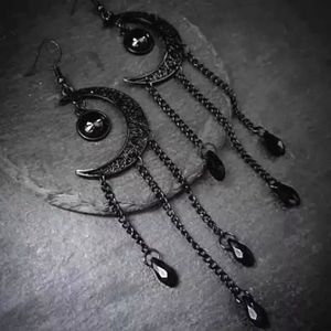 Gothic Crescent Moon Earrings NWOT
